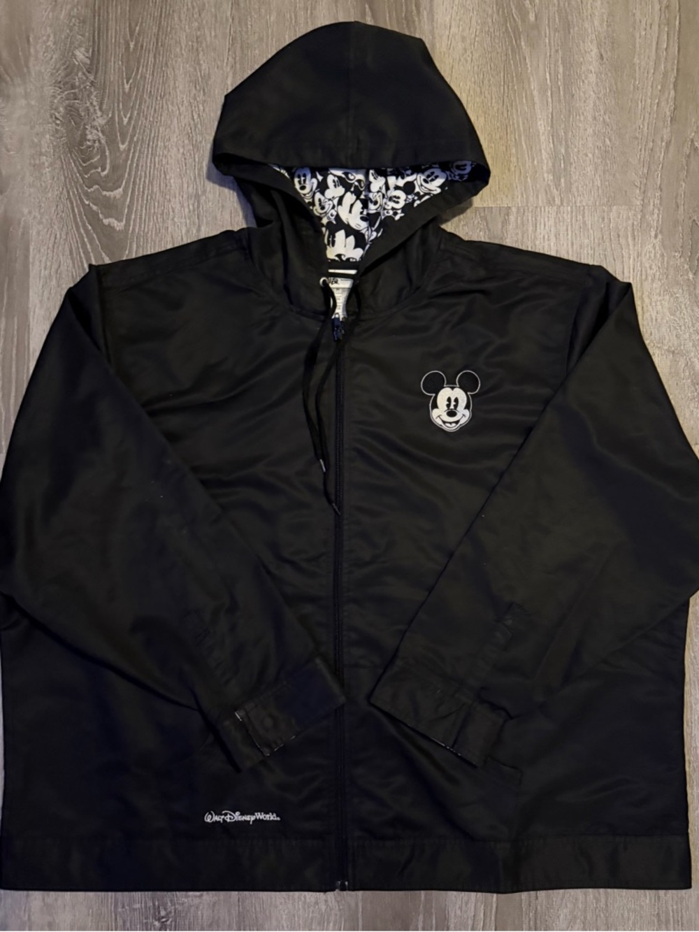 Disney Parks Black Mickey Mouse Hooded rain Jacket windbreaker size 2xl women’s